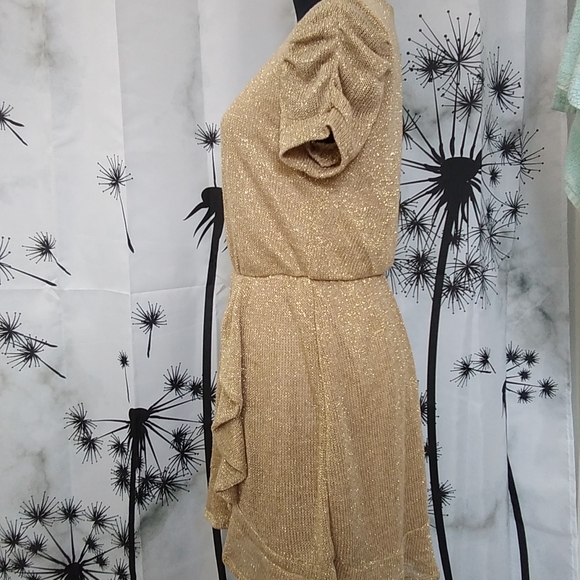 Gold Knit Sweater Dress - Picture 2 of 7
